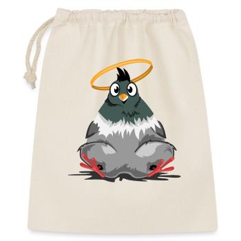 dicke taube lustig Heiligenschein comic cartoon - Geschenkbeutel aus Baumwolle (40 x 50 cm) - Natur - Vorne