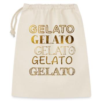 Gelato in gold - Geschenkbeutel aus Baumwolle (40 x 50 cm) - Natur - Vorne