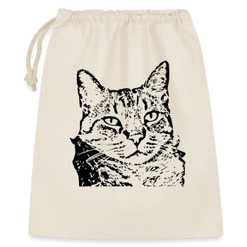 Katze Tigerkatze Katzenshirt Geschenk - Geschenkbeutel aus Baumwolle (40 x 50 cm) - Natur - Vorne