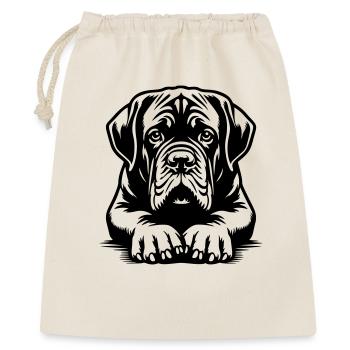 Bordeauxdogge Kopf mit Pfoten - Geschenkbeutel aus Baumwolle (40 x 50 cm) - Natur - Vorne