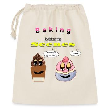 Backen hinter den Kulissen Cartoon Design - Geschenkbeutel aus Baumwolle (40 x 50 cm) - Natur - Vorne