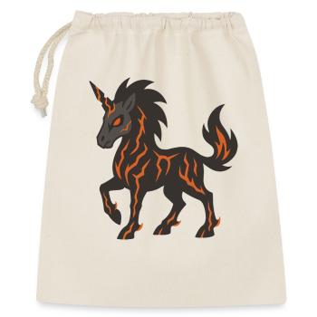Lava-Dämonen-Einhorn mit leuchtenden Feuerknallen - Geschenkbeutel aus Baumwolle (40 x 50 cm) - Natur - Vorne