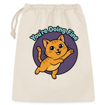 Katzen-Mutmacher: You're Doing Fine - Geschenkbeutel aus Baumwolle (40 x 50 cm) - Natur - Vorne