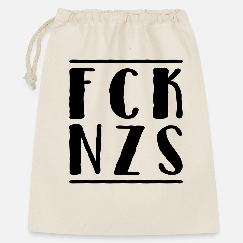 Fck Nzs - Geschenkbeutel aus Baumwolle (40 x 50 cm) - Natur