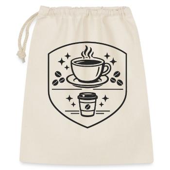 Kaffeekunst Schild-Logo - Geschenkbeutel aus Baumwolle (40 x 50 cm) - Natur - Vorne