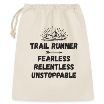 Trail Runner - Furchtlos. Unerbittlich. Unaufhaltsam. - Geschenkbeutel aus Baumwolle (40 x 50 cm) - Natur - Vorne