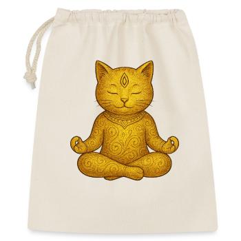 Yoga Katze - Geschenkbeutel aus Baumwolle (40 x 50 cm) - Natur - Vorne