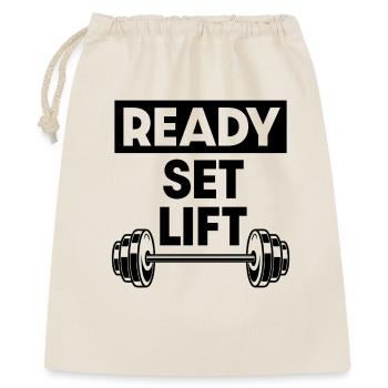 Ready Set Lift - Geschenkbeutel aus Baumwolle (40 x 50 cm) - Natur - Vorne