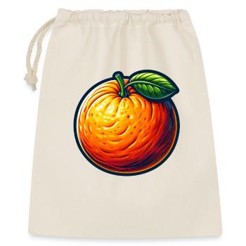 Bunt illustriertes Orange - Geschenkbeutel aus Baumwolle (40 x 50 cm) - Natur - Vorne