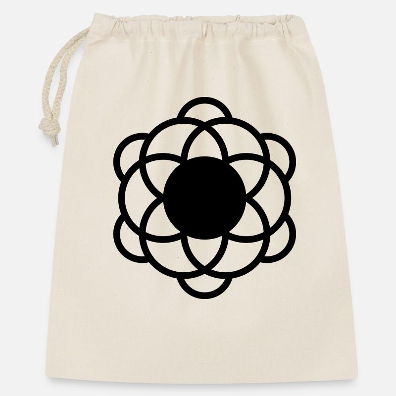 Saat des Lebens Mandala Design - Geschenkbeutel aus Baumwolle (40 x 50 cm) - Natur
