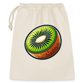 Helle Kiwi-Scheibe - Geschenkbeutel aus Baumwolle (40 x 50 cm) - Natur - Vorne