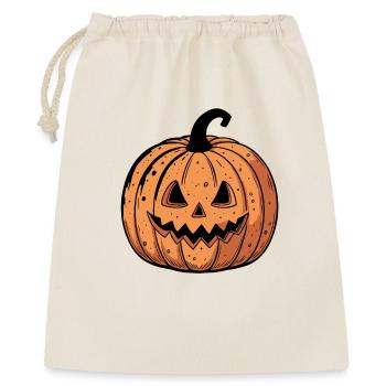 Kürbislaterne Kürbis Schwarz Orange - Geschenkbeutel aus Baumwolle (40 x 50 cm) - Natur - Vorne