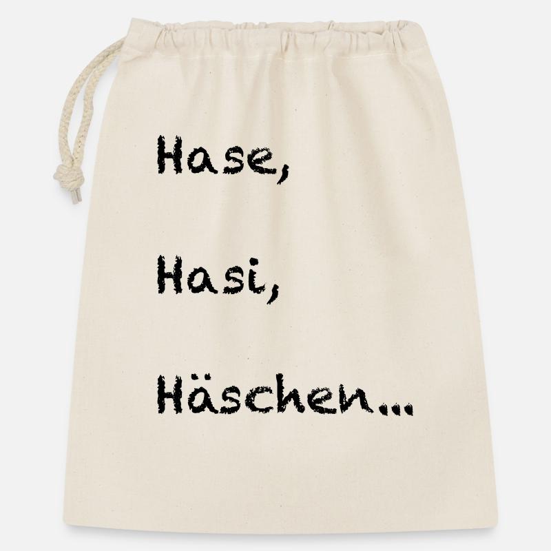 Hase, Hasi, Häschen - Geschenkbeutel aus Baumwolle (40 x 50 cm) - Natur