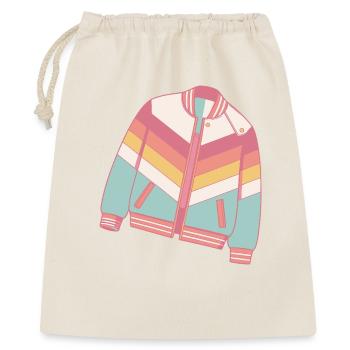 Pastellfarbene Retro-Jacke - Geschenkbeutel aus Baumwolle (40 x 50 cm) - Natur - Vorne