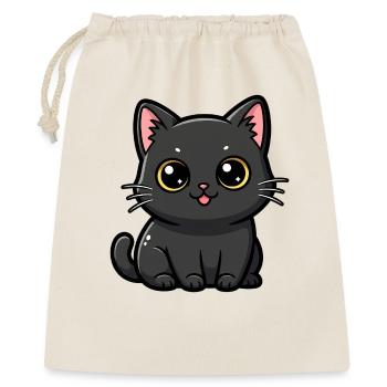 Charme Chat Noir Kawaii - Sac cadeau 40 x 50 cm - nature - Devant