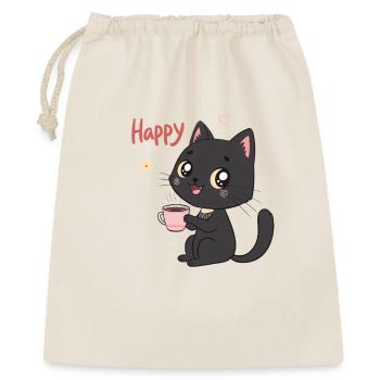 Black Cat Smiling Sweet Coffee - Gift Bag 40 x 50 cm - nature - Front