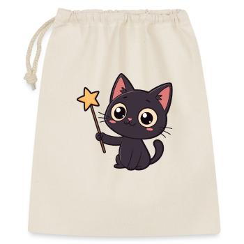 Magic Cat and Star Wand - Gift Bag 40 x 50 cm - nature - Front