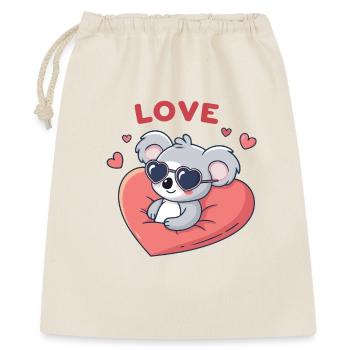 Koala Amour Coeur et Lunettes - Sac cadeau 40 x 50 cm - nature - Devant