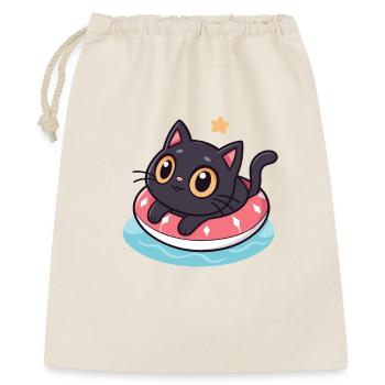 Chat kawaii sur boué rose - Sac cadeau 40 x 50 cm - nature - Devant