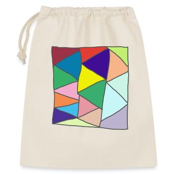 Geometrischer Glasmosaik-Burst - Geschenkbeutel aus Baumwolle (40 x 50 cm) - Natur - Vorne