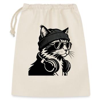 Cat DJ Cosy Black Knit - Gift Bag 40 x 50 cm - nature - Front
