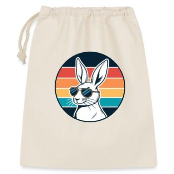 Lapin rétro ensoleillé avec lunettes - Sac cadeau 40 x 50 cm - nature - Devant