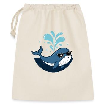 Whale Stylish Black Glasses - Geschenkbeutel aus Baumwolle (40 x 50 cm) - Natur - Vorne