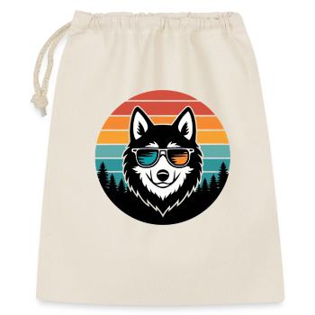 Husky rétro soleil lunettes - Sac cadeau 40 x 50 cm - nature - Devant