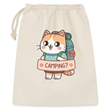 Chat Campeur Kawaii - Sac cadeau 40 x 50 cm - nature - Devant