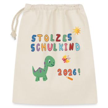 Stolzes Schulkind 2026  - Geschenkbeutel aus Baumwolle (40 x 50 cm) - Natur - Vorne