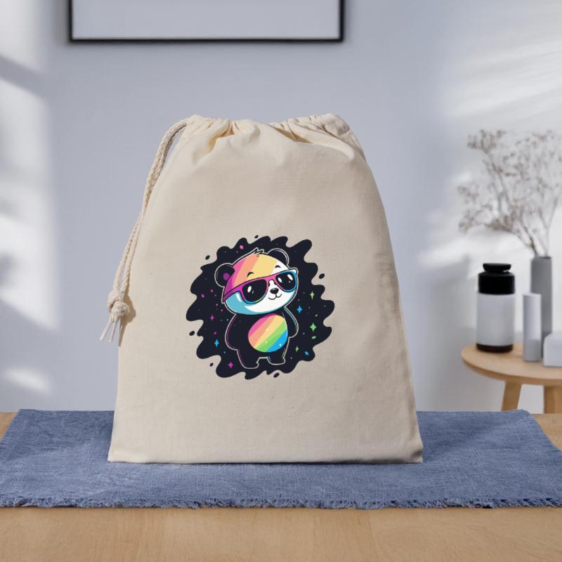 Panda Rainbow Galaxy Coole Brillen Geschenkbeutel aus Baumwolle (40 x 50 cm)