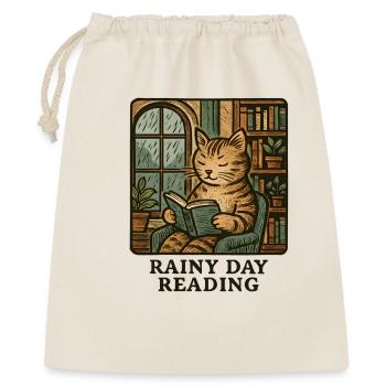Lecture du chat de pluie - Sac cadeau 40 x 50 cm - nature - Devant