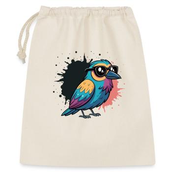 Oiseau coloré cartoon à lunettes - Sac cadeau 40 x 50 cm - nature - Devant