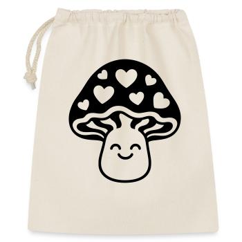 Sweet mushroom with heart and face - Gift Bag 40 x 50 cm - nature - Front