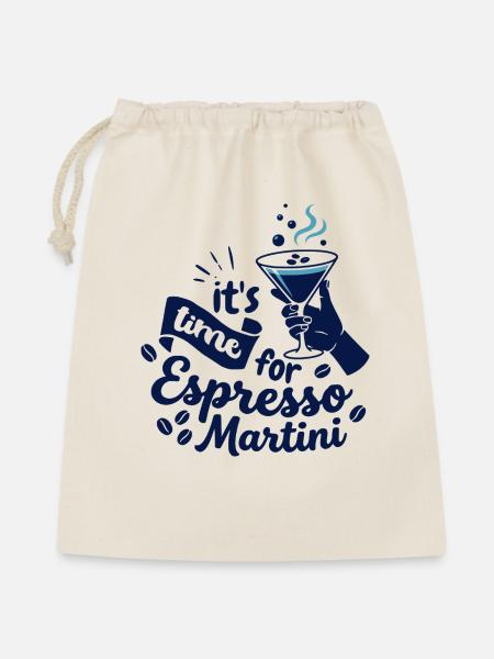 Espresso Martini Druck - Geschenkbeutel aus Baumwolle (40 x 50 cm) - Natur