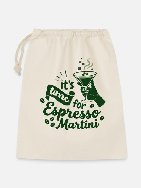 Zeit für Espresso Martini - Geschenkbeutel aus Baumwolle (40 x 50 cm) - Natur