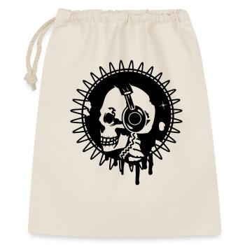 Tête de mort avec écouteurs en professionnel - Sac cadeau 40 x 50 cm - nature - Devant