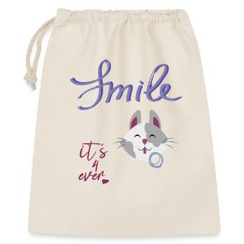 Sourire, Rire, Chat - Sac cadeau 40 x 50 cm - nature - Devant
