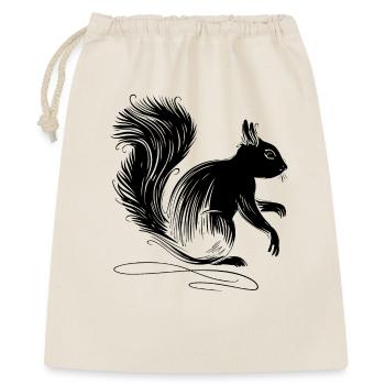 Eichhörnchen Tier Silhouette - Geschenkbeutel aus Baumwolle (40 x 50 cm) - Natur - Vorne