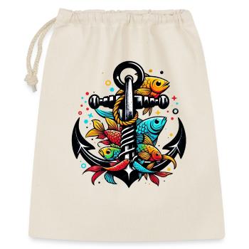 An Anchor with Fish - Gift Bag 40 x 50 cm - nature - Front