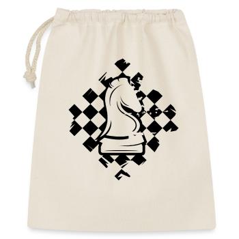 Schach Feld Knight Pferd Illustration Verein Logo - Geschenkbeutel aus Baumwolle (40 x 50 cm) - Natur - Vorne