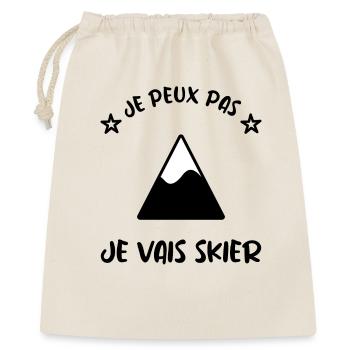 I CAN'T. SKI. MOUNTAIN. RACKET. SNOW - Gift Bag 40 x 50 cm - nature - Front