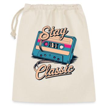 Kassettenband Stay Klassische Illustration - Geschenkbeutel aus Baumwolle (40 x 50 cm) - Natur - Vorne