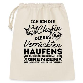 lustige Chefin - Chefin dieses Verrückten Haufens - Geschenkbeutel aus Baumwolle (40 x 50 cm) - Natur - Vorne