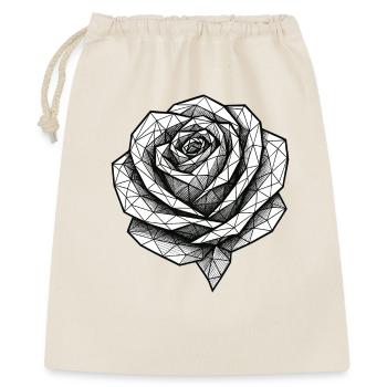 Geometrische Rose Schwarzweiß - Geschenkbeutel aus Baumwolle (40 x 50 cm) - Natur - Vorne