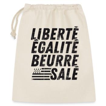 Liberté Égalité Beurre Salé Humour Breton Cadeau  - Sac cadeau 40 x 50 cm - nature - Devant