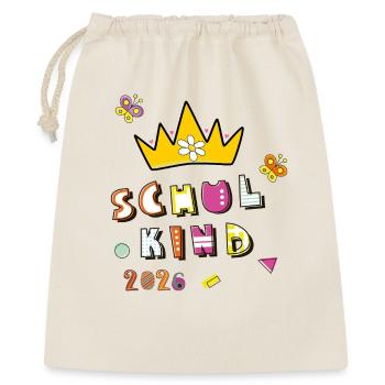 Schulkind 2026  - Geschenkbeutel aus Baumwolle (40 x 50 cm) - Natur - Vorne
