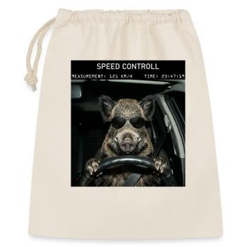 Wildschwein Geschwindikeit Kontrolle - Geschenkbeutel aus Baumwolle (40 x 50 cm) - Natur - Vorne