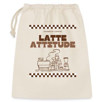 Latte Attitude - Geschenkbeutel aus Baumwolle (40 x 50 cm) - Natur - Vorne