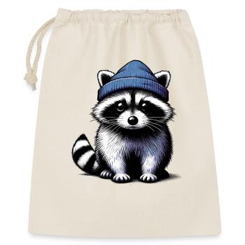 Waschbär - Geschenkbeutel aus Baumwolle (40 x 50 cm) - Natur - Vorne
